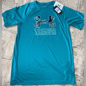Under Armour Boy’s Aqua Blue Tee- YXL NWT